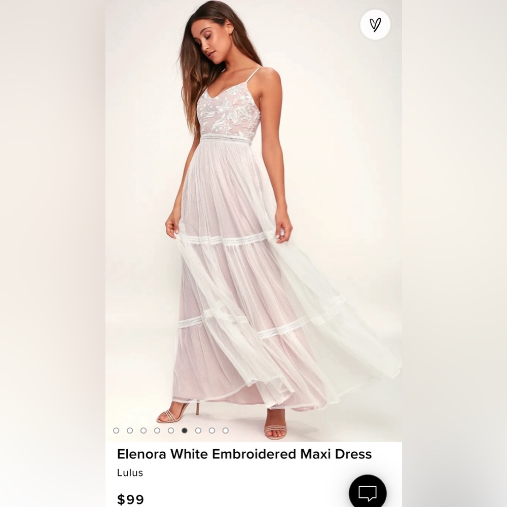 GUC Lulu’s Elenora White Embroidered Maxi Dress
